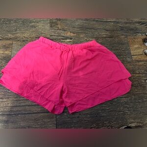 Stylive Hot Pink Ruffle Shorts 2X Flowy Elastic Waist Dressy Summer